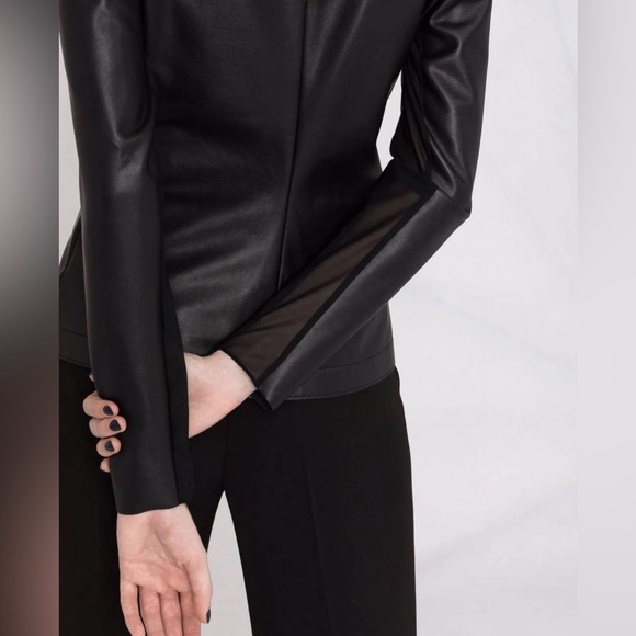 WOLFORD -Jenna zip-front blazer - Black- size 6 NWT - Picture 2 of 6